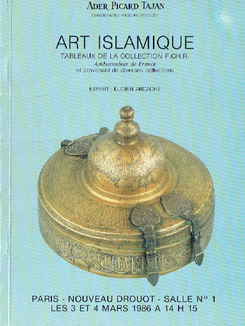Ader Tajan March 1986 Islamic Art Collection of F.CH.R.