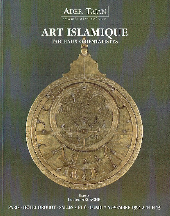 Ader Tajan November 1994 Islamic Art & Orientalist Paintings - Click Image to Close