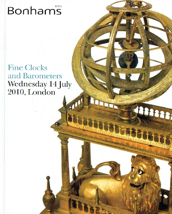 Bonhams July 2010 Fine Clocks & Barometers