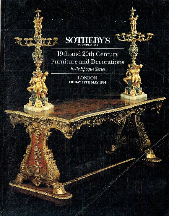 Sothebys May 1994 19th & 20th Century Furniture & Decorations