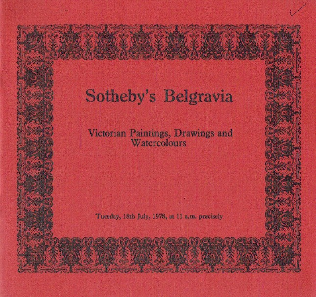 Sothebys July 1978 Victorian Paintings, Drawings & Watercolours