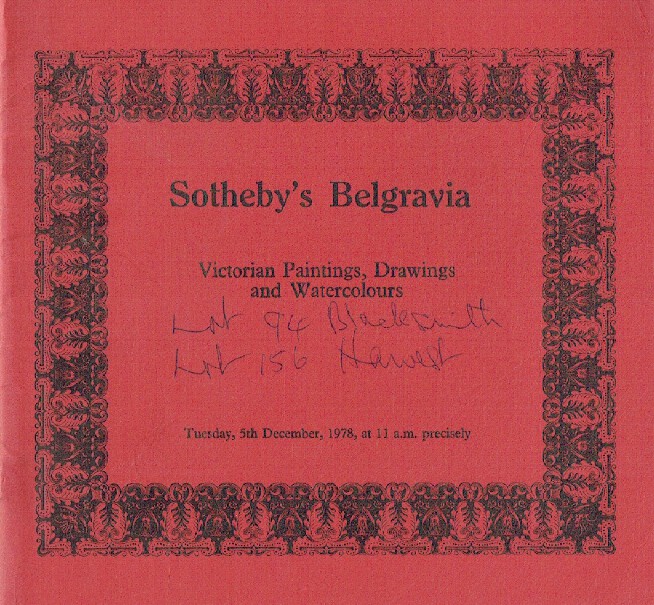Sothebys December 1978 Victorian Paintings, Drawings & Watercolours