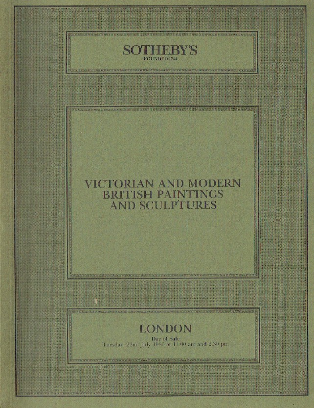 Sothebys July 1986 Victorian & Modern British Paintings and Sculptures