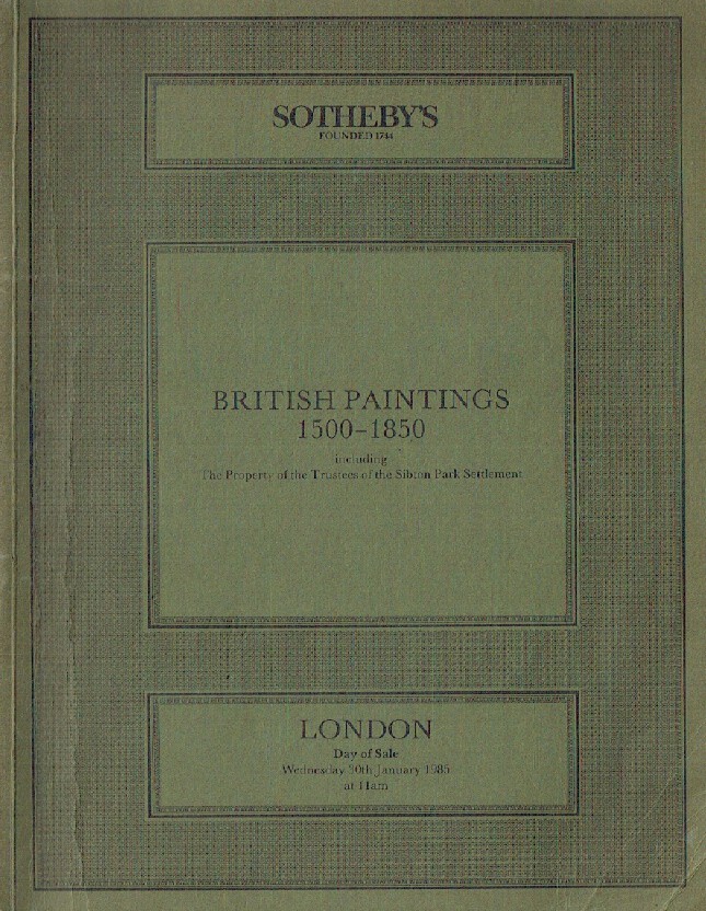 Sothebys January 1985 British Painting 1500-1850