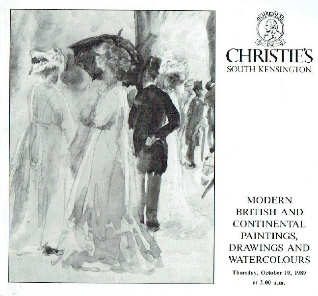 Christies October 1989 Modern British & Continental Paintings, Watercolours etc.