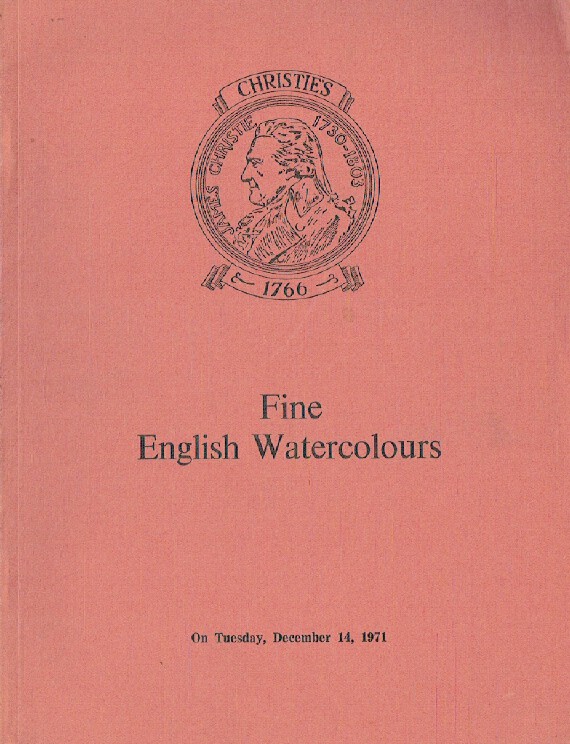 Christies December 1971 Fine English Watercolours - Click Image to Close