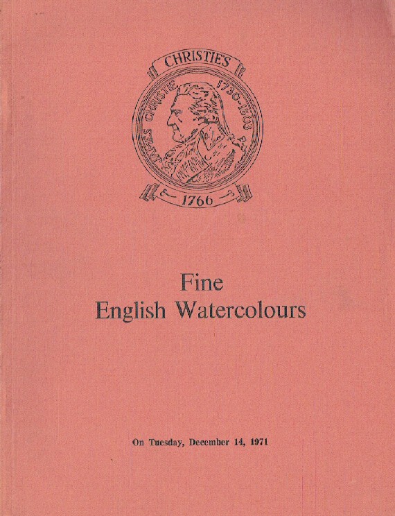 Christies December 1971 Fine English Watercolours