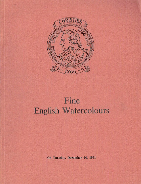 Christies December 1971 Fine English Watercolours