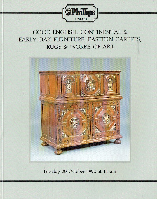 Phillips October 1992 English, Continental & Early Oak Furniture, Carpets & Rugs