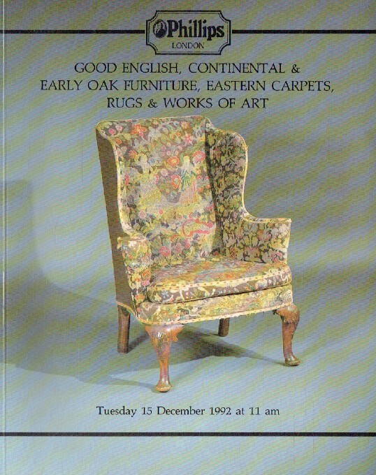 Phillips December 1992 English, Continental & Early Oak Furniture & Carpets
