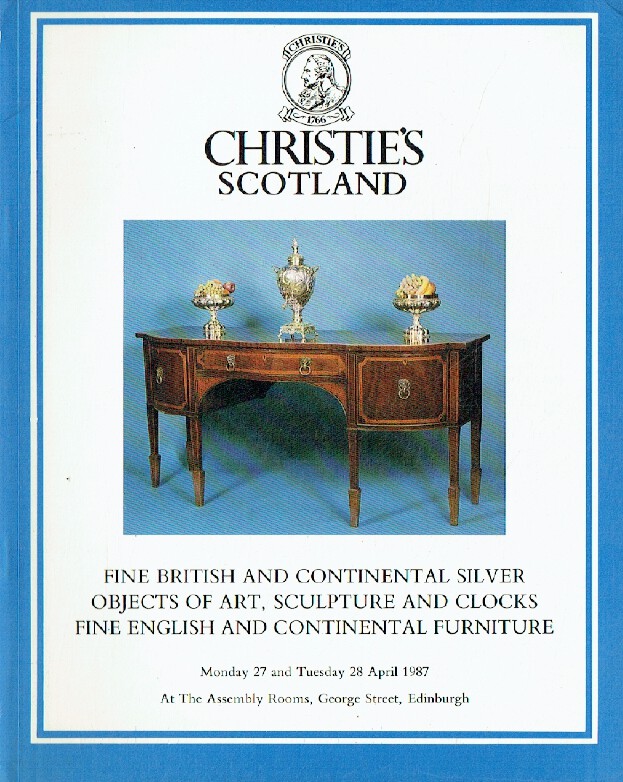 Christies April 1987 British & Continental Silver, Continental Furniture etc