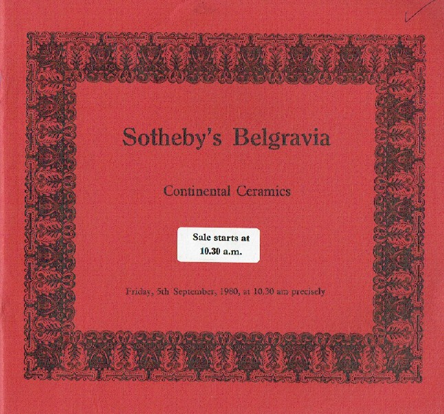 Sothebys September 1980 Continental Ceramics