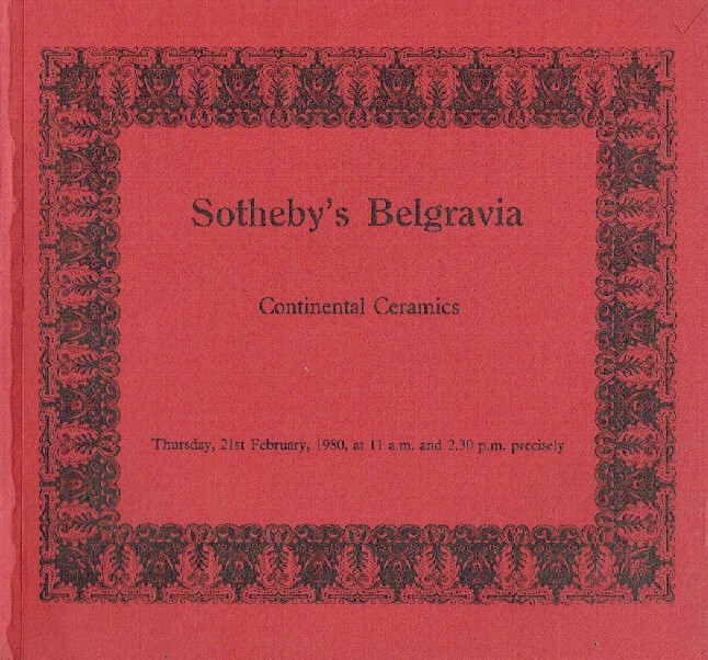 Sothebys February 1980 Continental Ceramics
