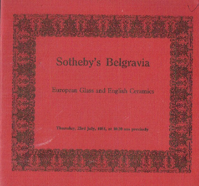 Sothebys January 1979 European Glass & English Ceramics