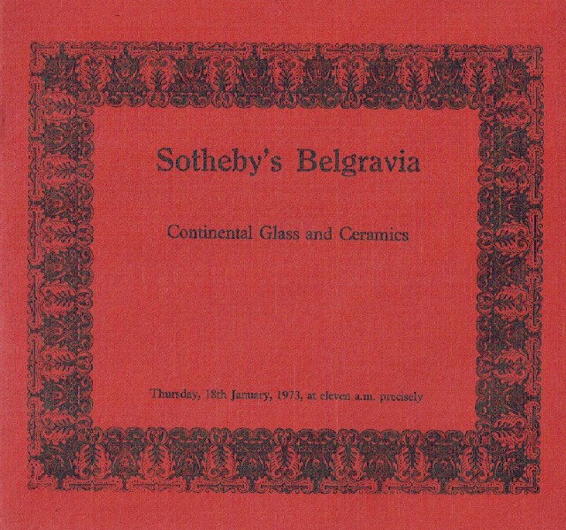 Sothebys January 1973 Continental Glass & Ceramics