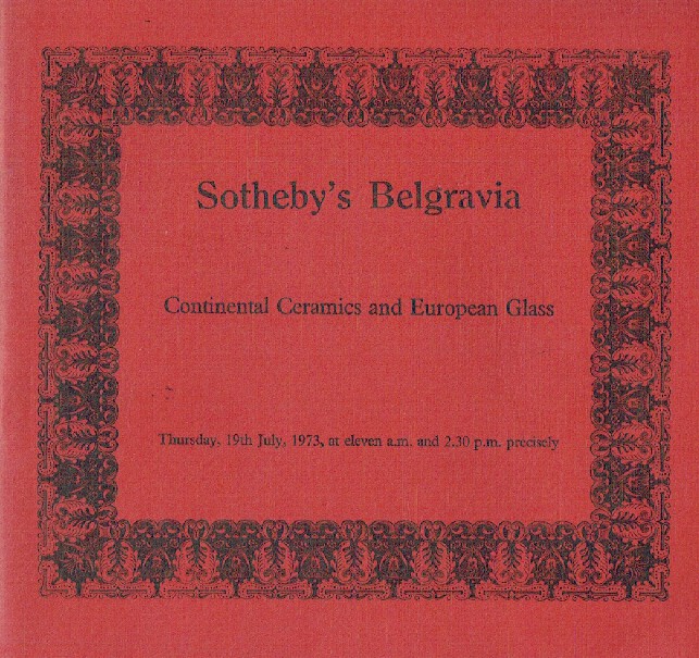 Sothebys July 1973 Continental Ceramics & European Glass