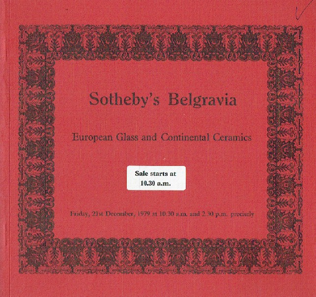 Sothebys December 1979 European Glass & Continental Ceramics