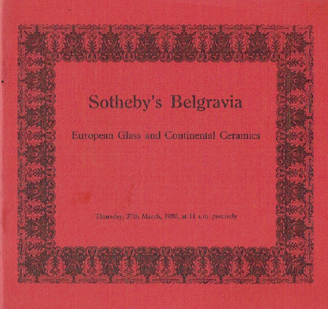 Sothebys March 1980 European Glass & Continental Ceramics