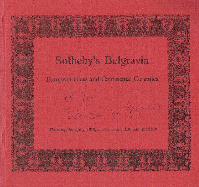 Sothebys July 1979 European Glass & Continental Ceramics