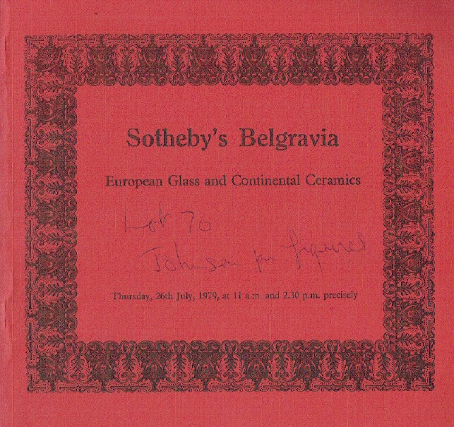 Sothebys July 1979 European Glass & Continental Ceramics