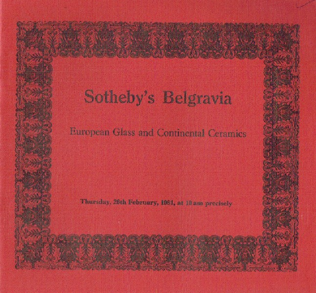 Sothebys February 1981 European Glass & Continental Ceramics