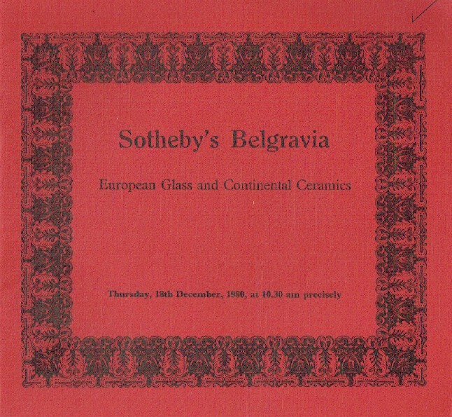 Sothebys December 1980 European Glass & Continental Ceramics