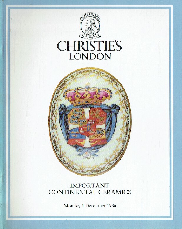 Christies December 1986 Important Continental Ceramics