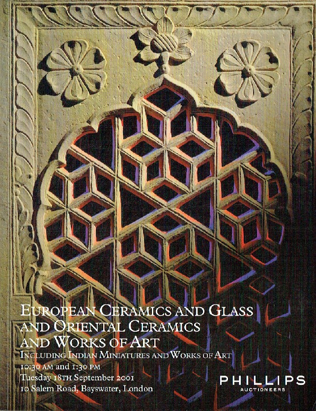 Phillips September 2001 European Ceramics and Glass & Oriental Ceramics, WOA