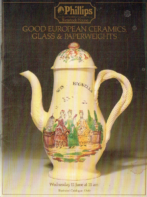 Phillips June 1986 Good European Ceramics, Glass & Paperweights