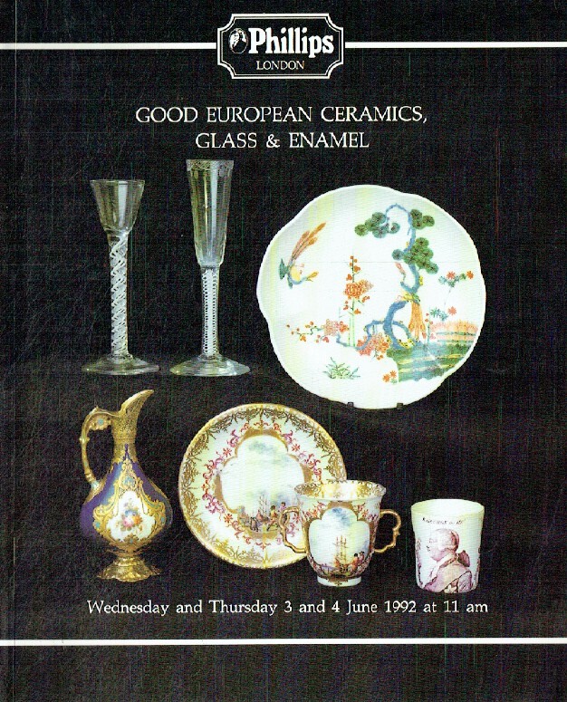 Phillips June 1992 Good European Ceramics, Glass & Enamels