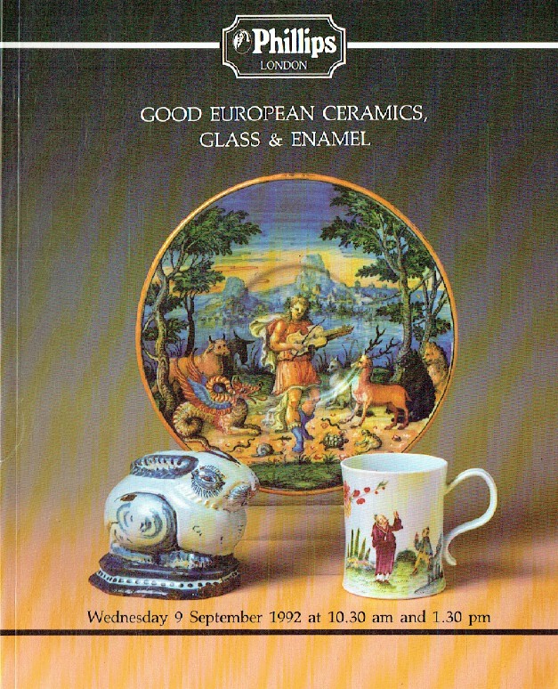 Phillips September 1992 Good European Ceramics, Glass & Enamels