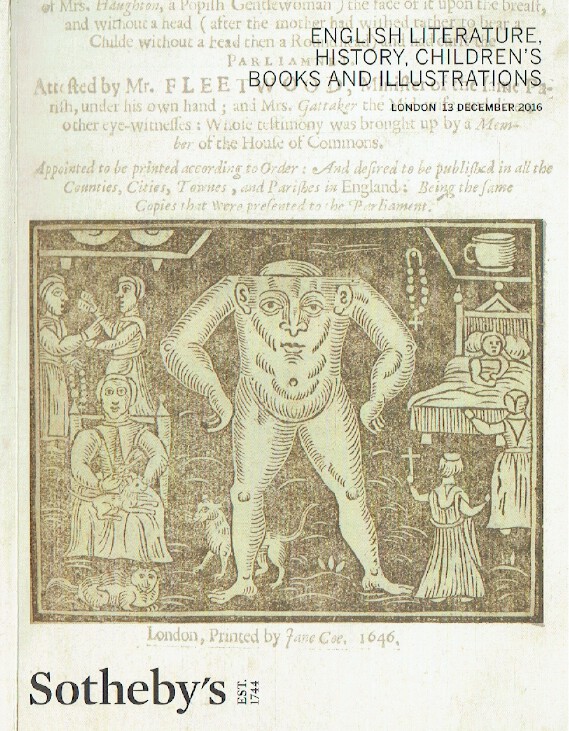 Sothebys December 2012 English Literature, History, Children's Books & Illustrat