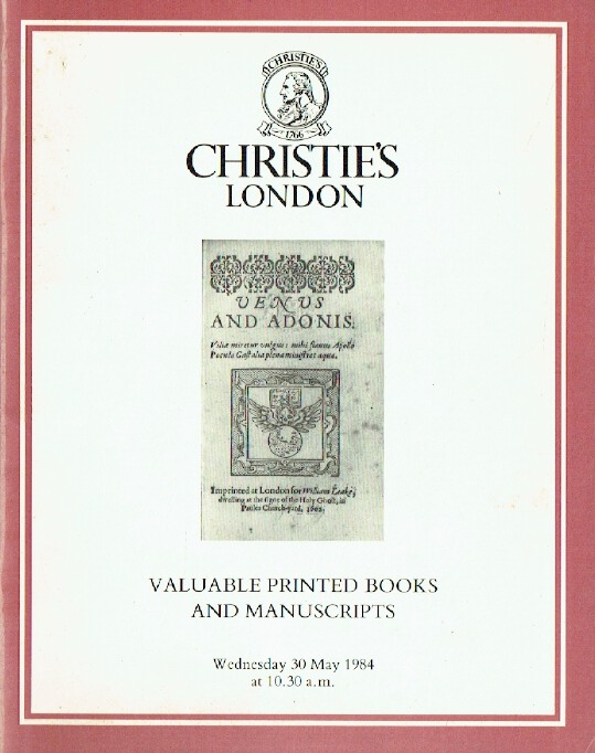 Christies May 1984 Valuable Printed Books & Manuscripts