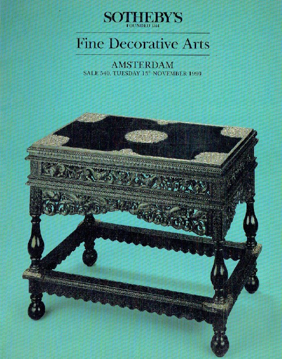 Sothebys November 1990 Fine Decorative Arts