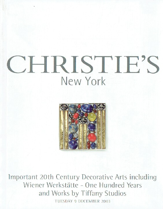 Christies December 2003 Important 20th Century Decorative Arts