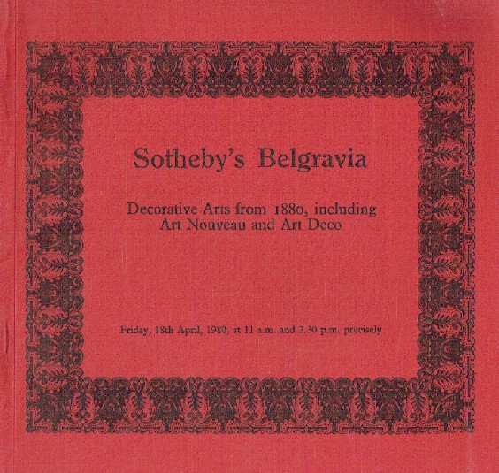 Sothebys April 1980 Decorative Arts from 1880 inc. Art Nouveau & Art Deco