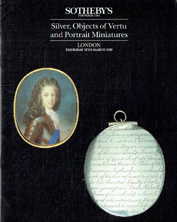 Sothebys March 1993 Silver, Portrait Miniatures & Objects of Vertu