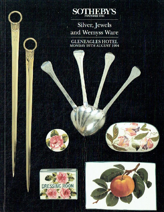 Sothebys August 1994 Silver, Jewels & Wemyss Ware