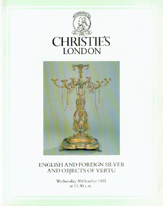 Christies October 1985 English & Foreign Silver Objects of Vertu