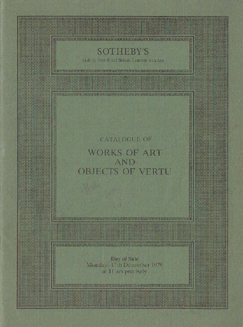 Sothebys December 1979 Works of Art & Objects of Vertu