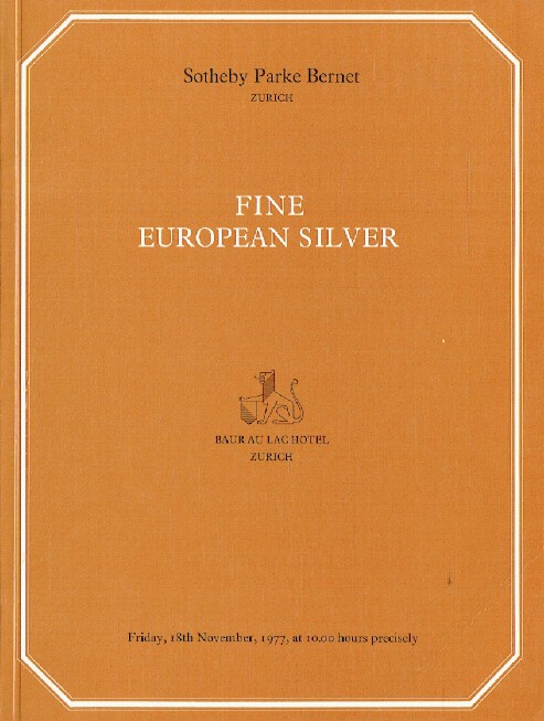 Sothebys November 1977 Fine European Silver