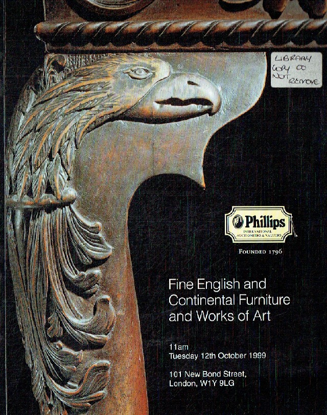 Phillips October 1999 Fine English & Continental Furniture, WOA (Digital only