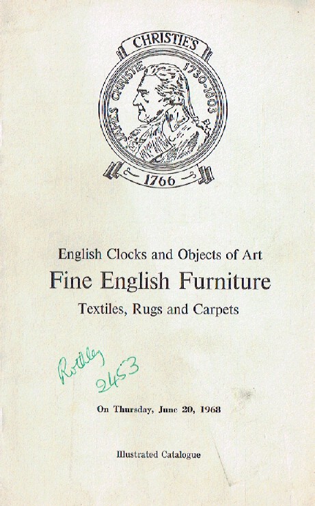 Christies June 1968 English Clocks & Objects of Art & Clocks Fine English Furnit