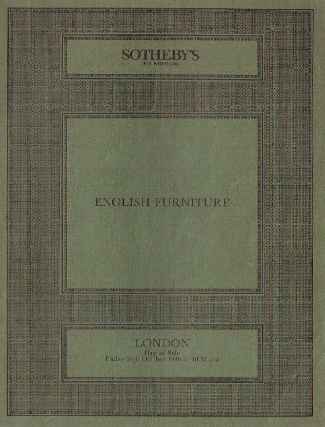 Sothebys October 1986 English Furniture