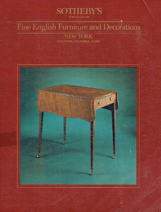 Sothebys December 1987 Fine English Furniture & Decorations