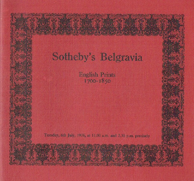 Sothebys July 1976 English Prints 1700-1850