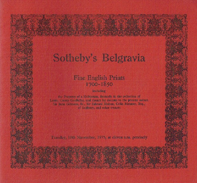 Sothebys November 1975 Fine English Prints 1700-1850