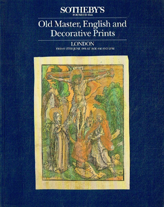 Sothebys June 1986 Old Master, English & Decorative Prints