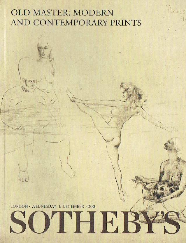 Sothebys December 2000 Old Master, Modern & Contemporary Prints - Click Image to Close