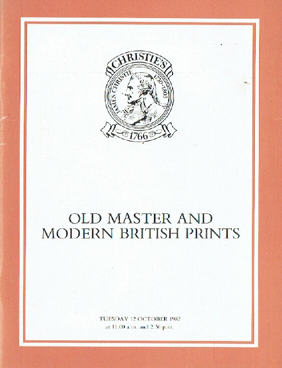 Christies October 1982 Old Master & Modern British Prints
